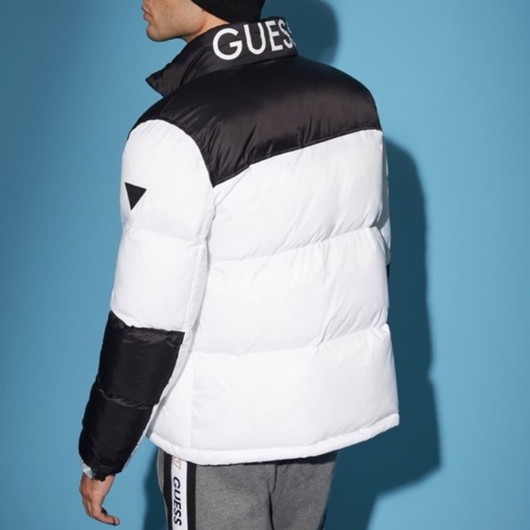 New GUESS Aspen Color-Block Puffer Jacket SZ XL